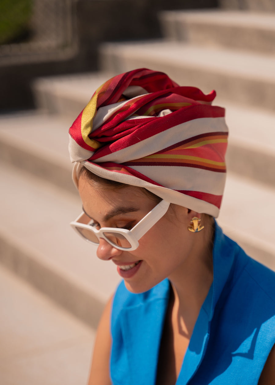 Turban Jacquard Rayé Multicolore