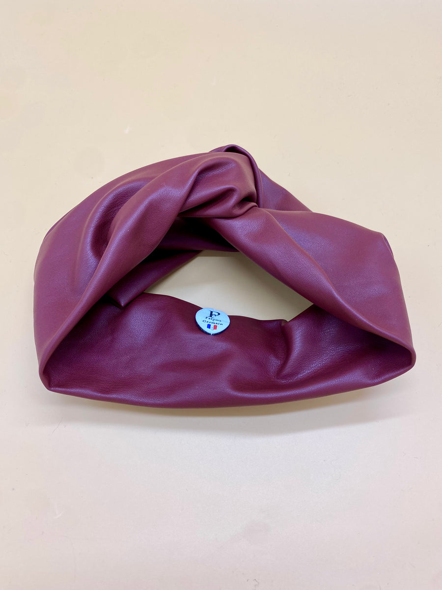 Turban Simili Cuir Premium Bordeaux