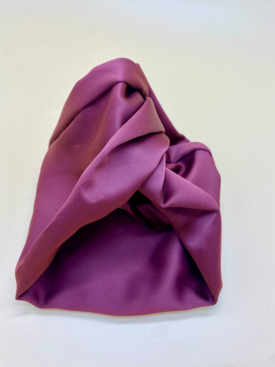 Turban Satin Duchesse Grenat