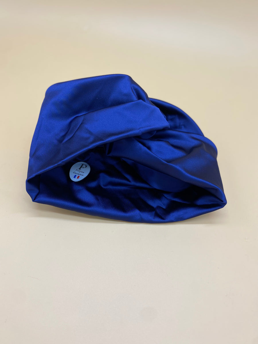 Turban Satin Duchesse Bleu Marine