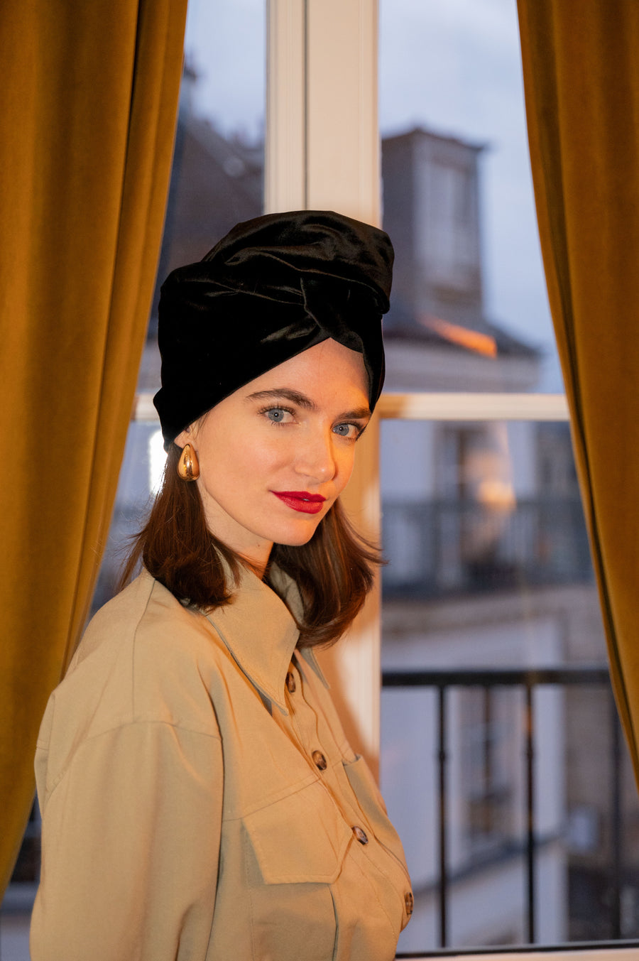 Turban Velours Noir