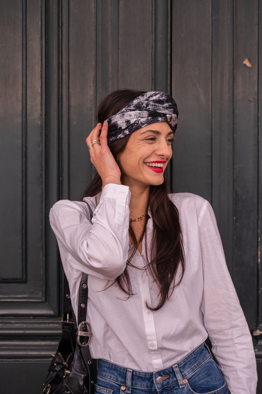 Turban Lurex noir