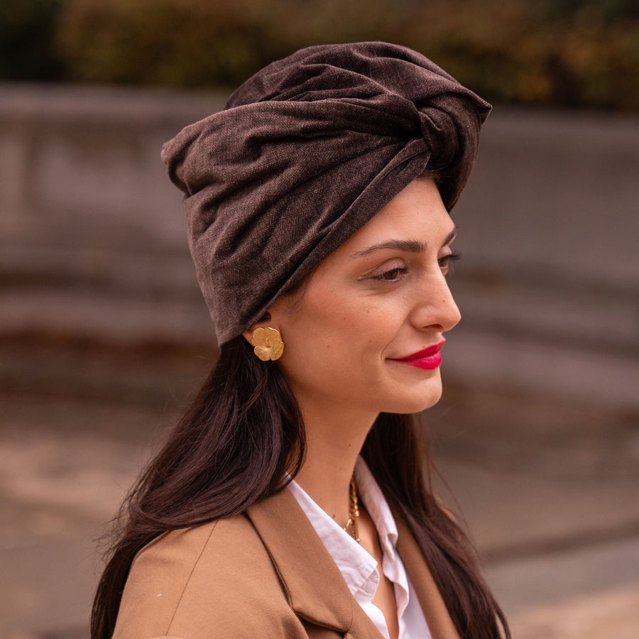 Turban Velours Brown Luxe